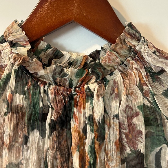 AUTHENTIC ZIMMERMANN ARCADIA RUFFLE SILK TOP IN FLORAL SIZE 2 US SIZE M SOLD OUT - Picture 3 of 13